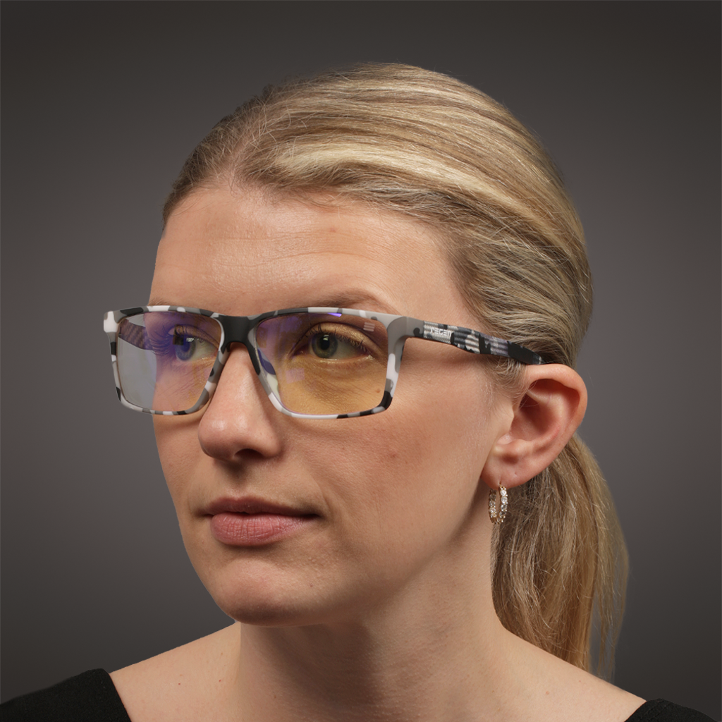 GLHF GAMING GLASSES IN SNOW CAMO WITH BLUE BLOCK LENSES