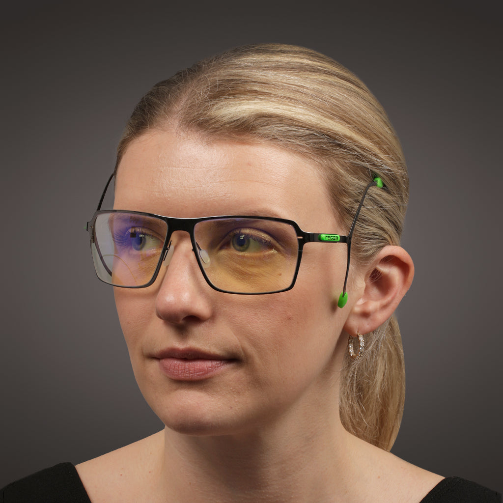 OC+ Gaming Glasses in Green with Blue Block Lenses