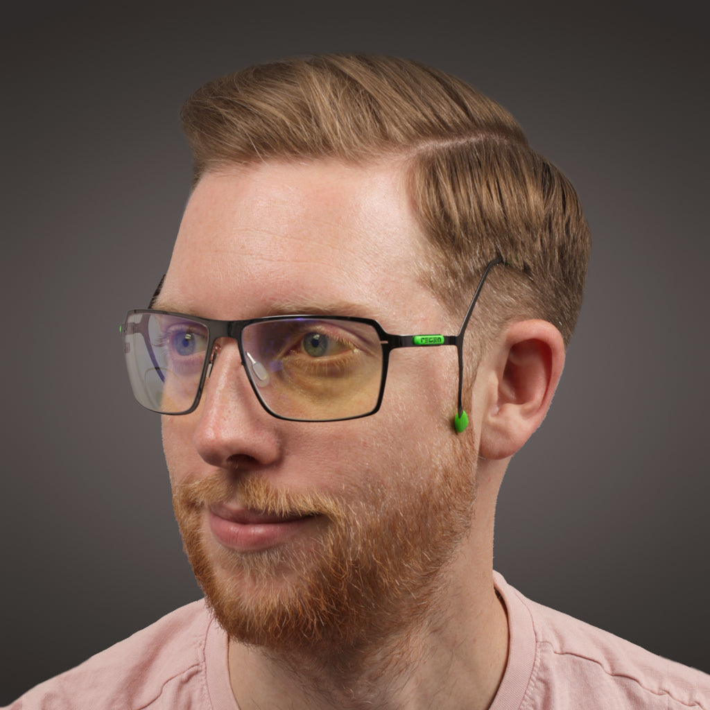 OC+ Gaming Glasses in Green with Blue Block Lenses