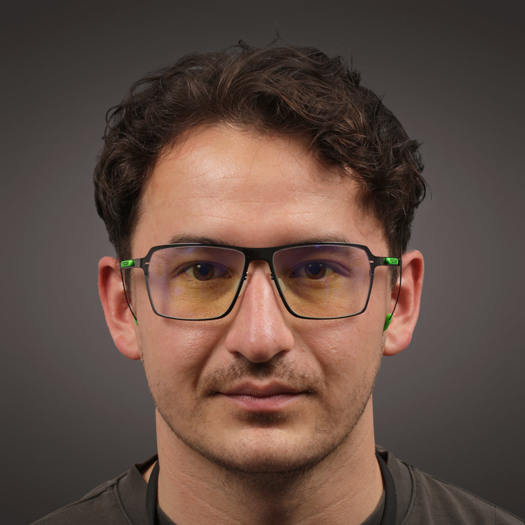 OC+ Gaming Glasses in Green with Blue Block Lenses