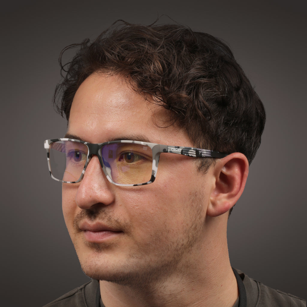 GLHF PRESCRIPTION GAMING GLASSES IN SNOW CAMO