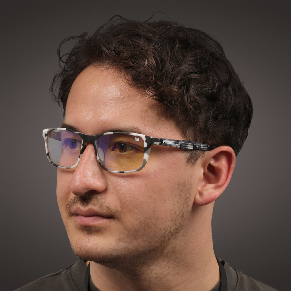 WTT GAMING GLASSES IN SNOW CAMO WITH BLUE BLOCK LENS